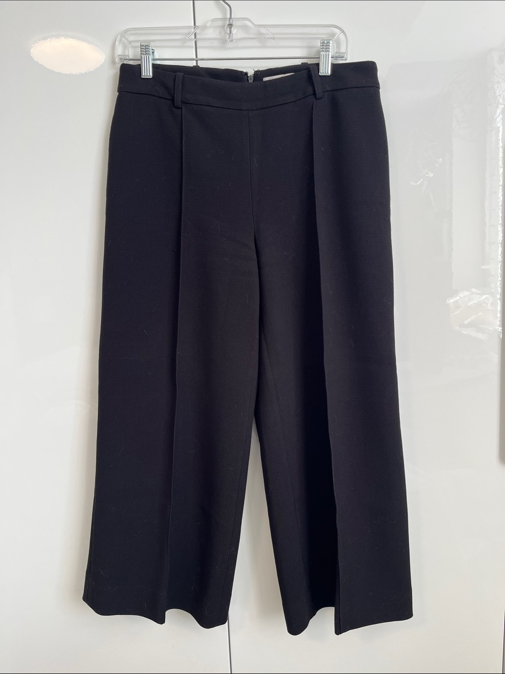 RACHEL Rachel Roy NWOT Black Wide-Leg Cropped Heavy Wool Effect Trousers, Size 6